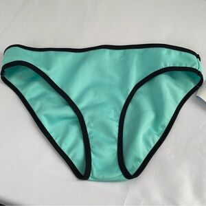 California Waves Contrast Trim Hipster Bikini Bottom Green size XL